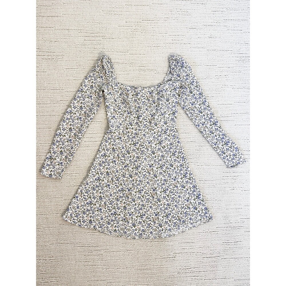 REFORMATION Sidecar Women’s 0 Blue Floral Mini Dress Cottagecore Flirty RARE
